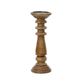 Decoris Mangowood Candleholder 12 x 12 x 36cm - Natural
